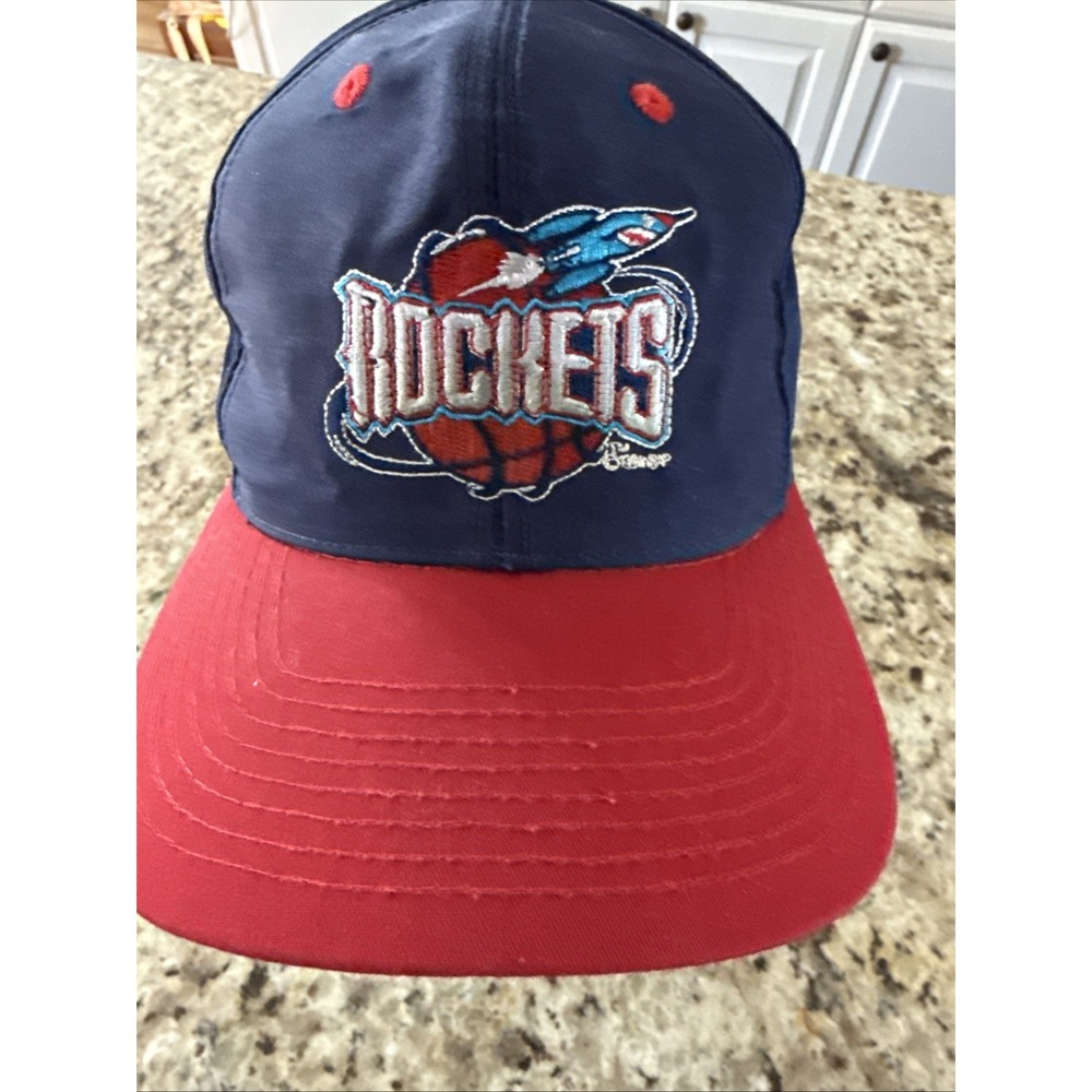 Vintage 90s Logo Cap Houston Rockets NBA Basketball Snapback Hat 4816